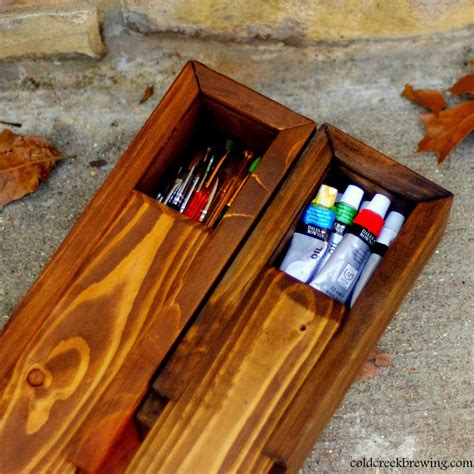 artists metal paint boxes|artist paint brush storage box.